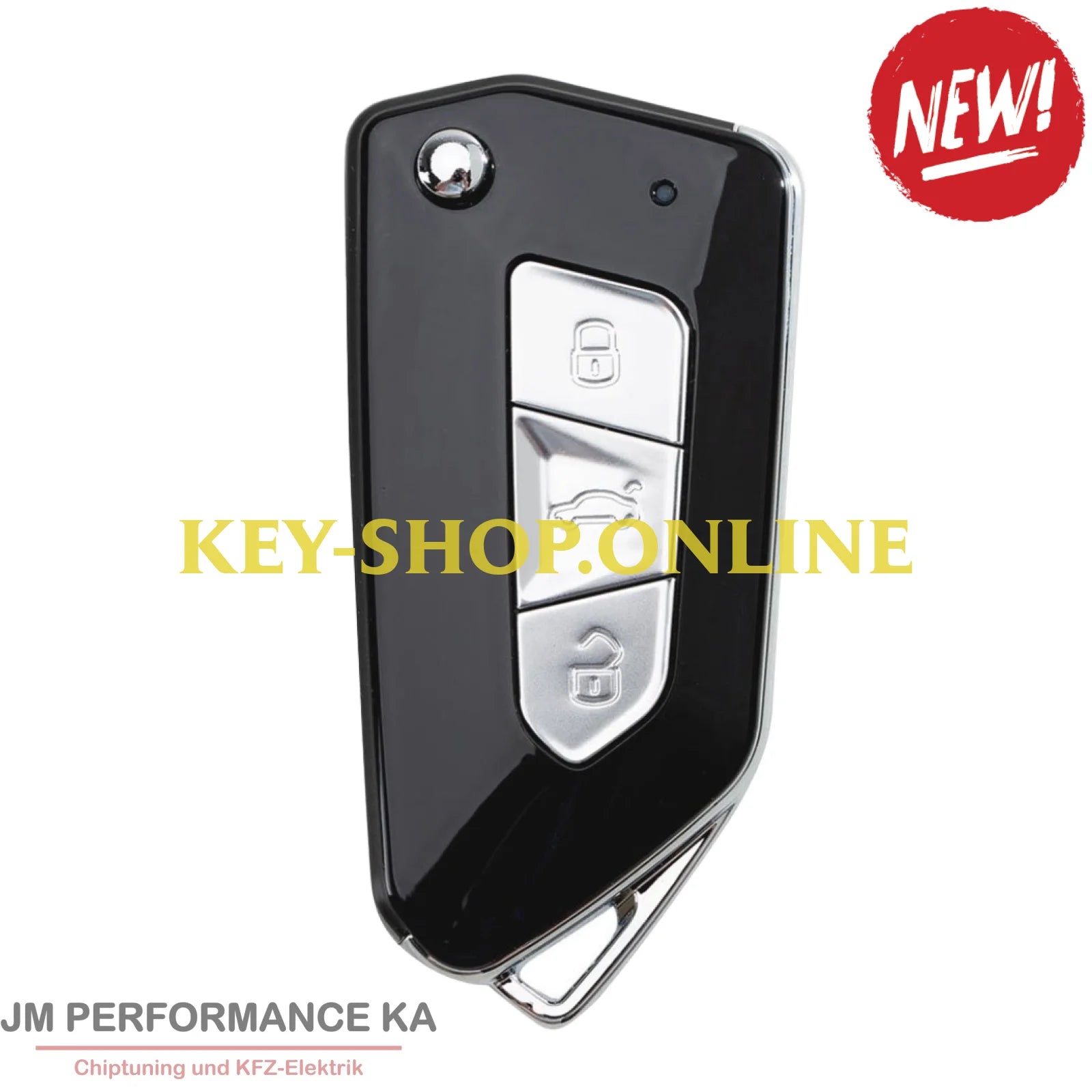 3 Tasten Funkschlüssel universal Schwarz XK Fahrzeugschlüssel