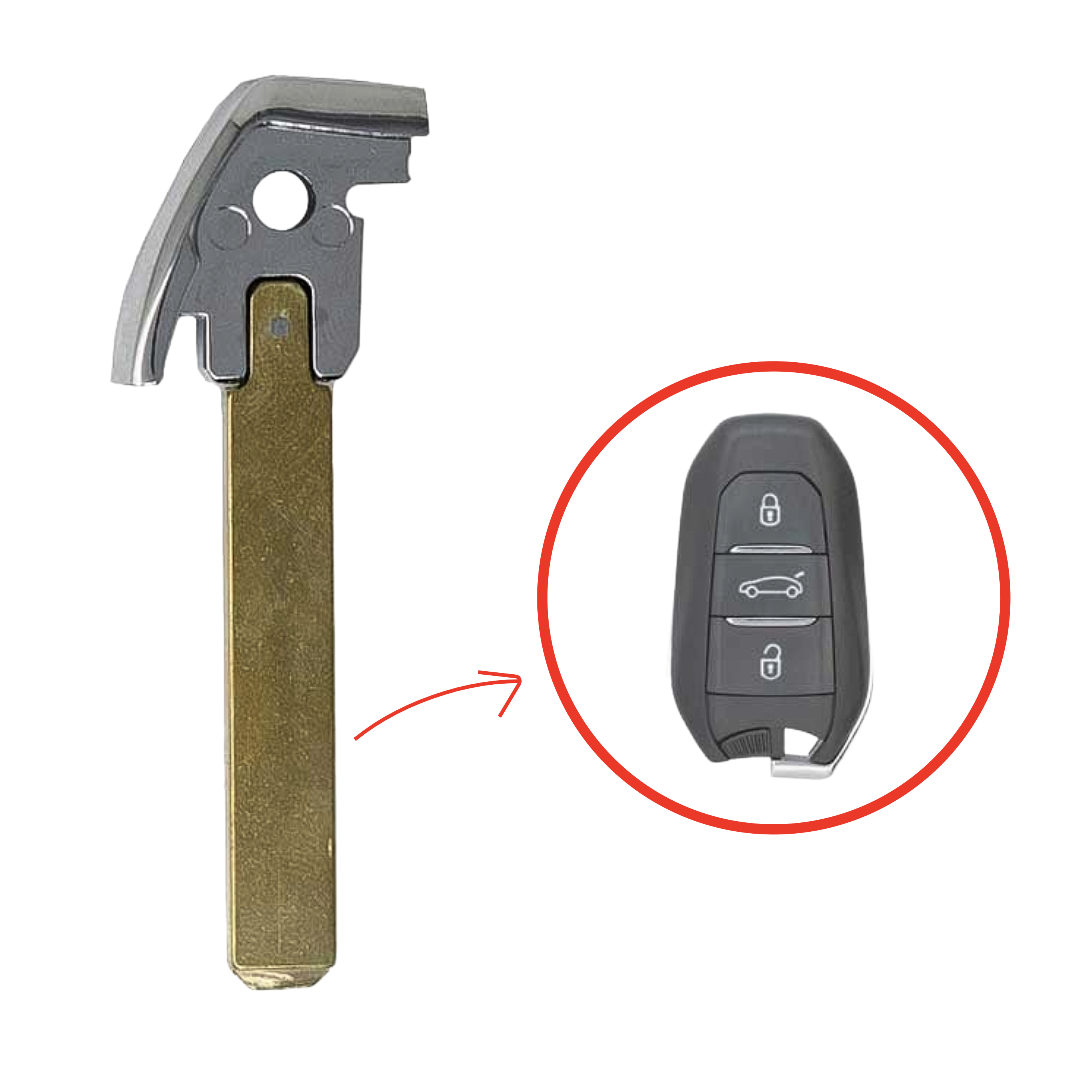 Notschlüssel Schlüsselblatt VA2 Citroen Peugeot