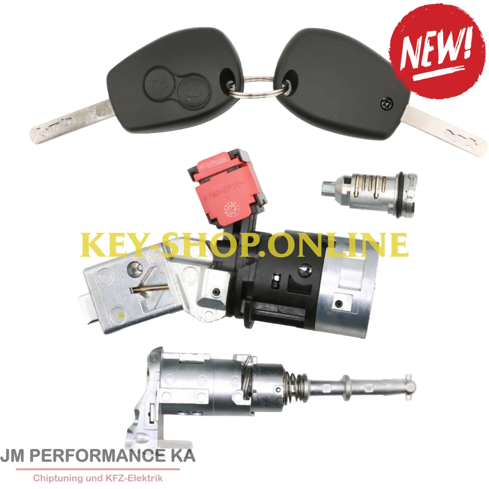 Zündschloss für Renault Kangoo II Master III Opel Movano B Schließsatz 806012544R inkl. 2 Funkschlüssel Zündschloss