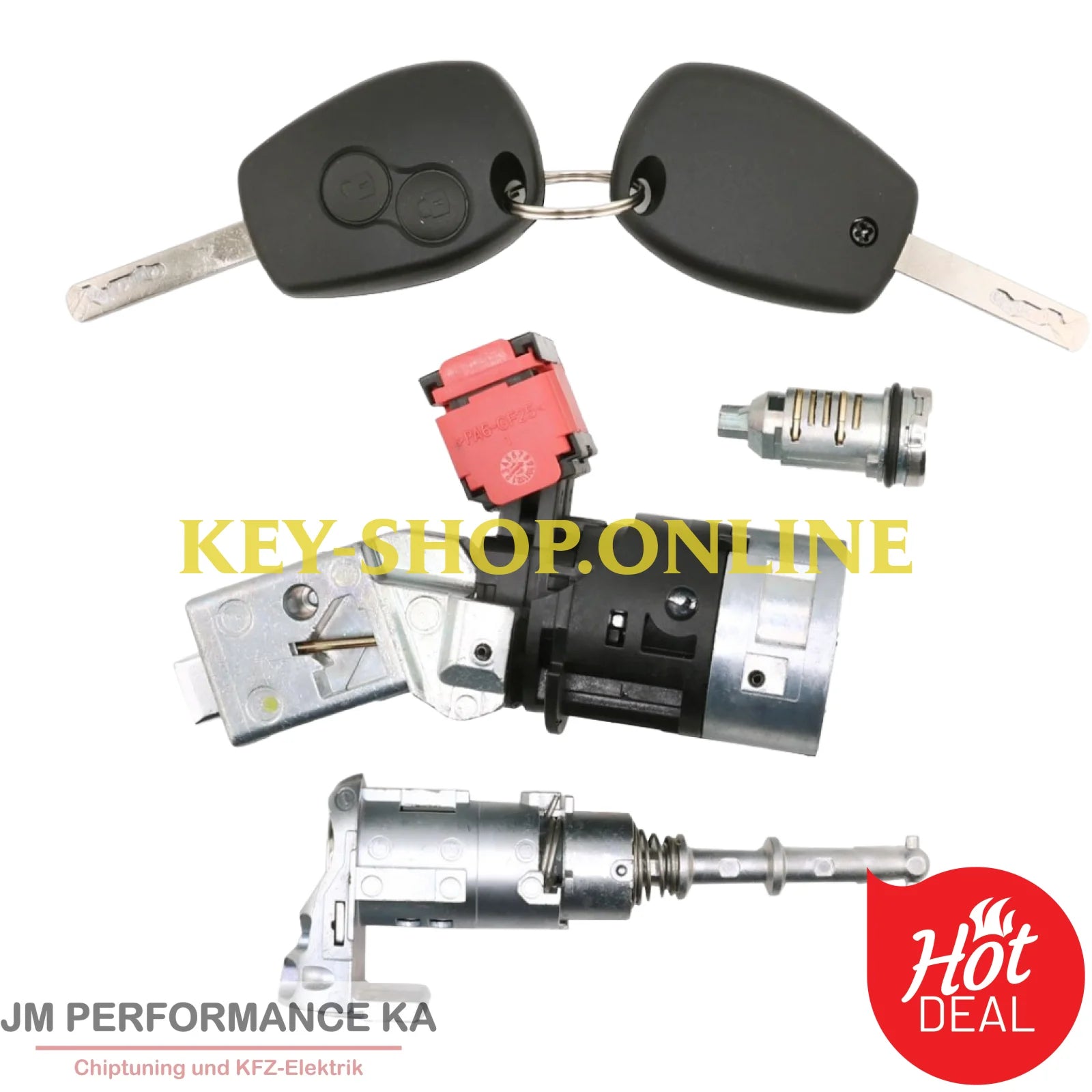 Zündschloss für Renault Kangoo II Master III Opel Movano B Schließsatz 806012544R inkl. 2 Funkschlüssel Zündschloss