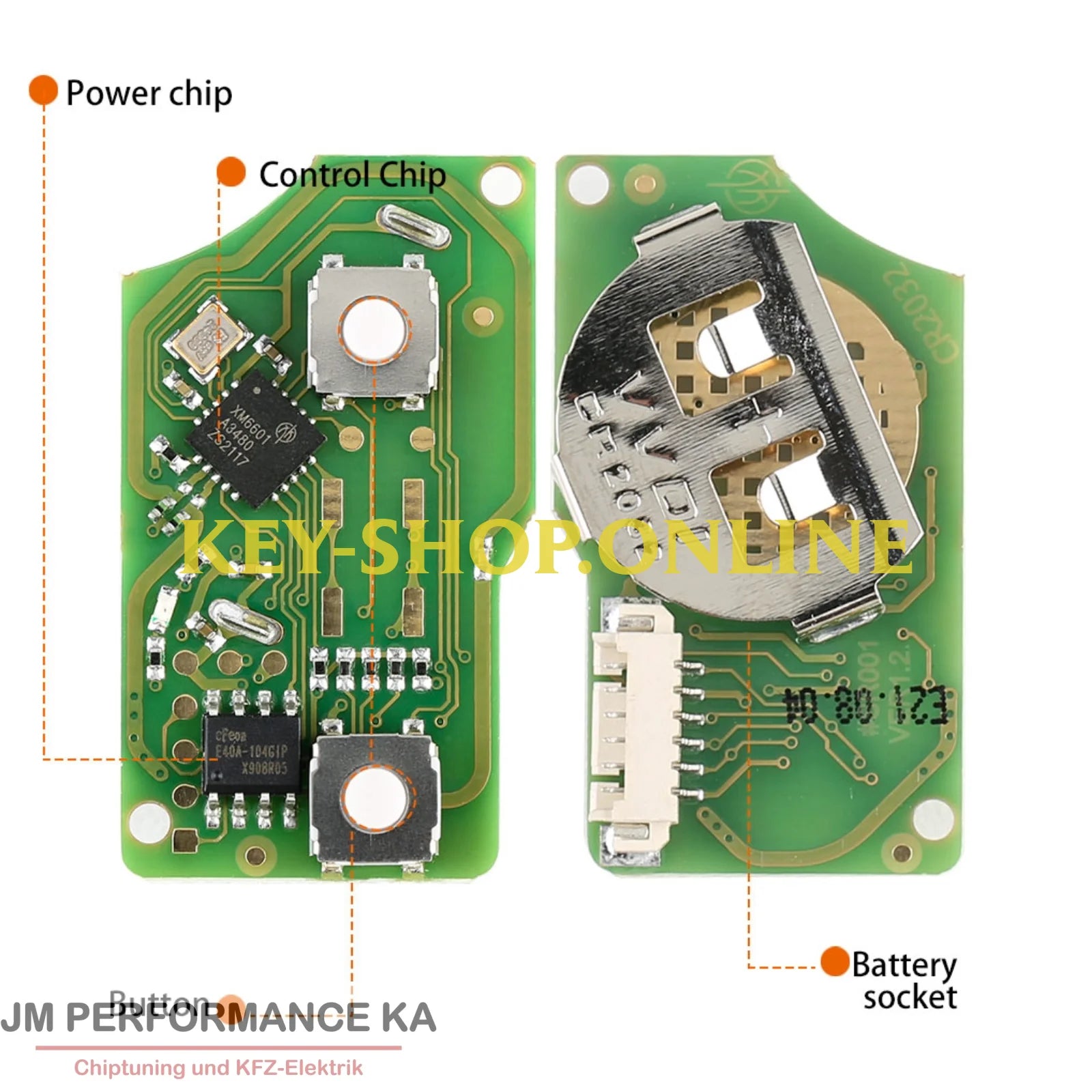 2 Tasten Funkschlüssel universal Schwarz XK Fahrzeugschlüssel