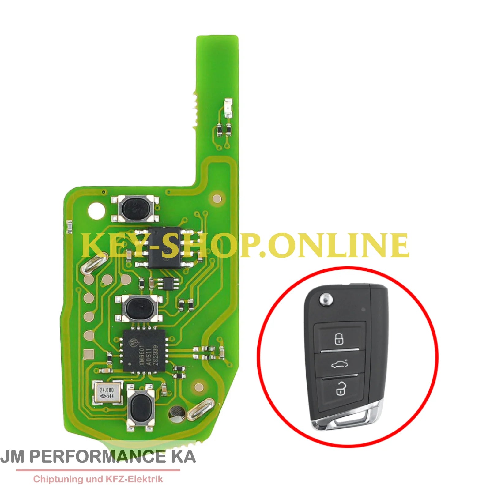 Schlüsselplatine Universal für Volkswagen mit XT27B XZVGM1EN 3 Tasten Fahrzeugschlüssel